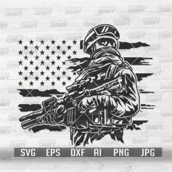 US Soldier svg | Military Dad Cutfile | Army Stencil | Combat Weapon dxf | Veteran Shirt png | Air Force Snipper Cipart