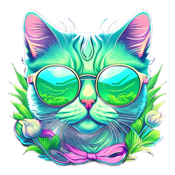 Funny Cool Cat in Glasses - Quirky and Stylish Designs