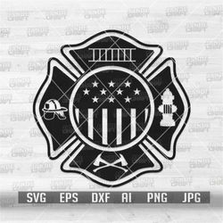 US Fire Fighter Maltese svg | Fire Fighter svg | US Fire Fighter Monogram | Firefighter Clipart | Fire Fighter Cutfile |