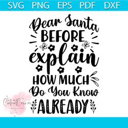 Dear Santa Before Explain How Much Do You Know Already Svg, Christmas Svg, Xmas Svg