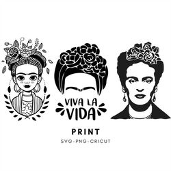 Frida Kahlo SVG Sticker Print PNG  | Decal | High Quality | Digital File | Download Only | Cricut | Vector| Svg,Pdf,Png,