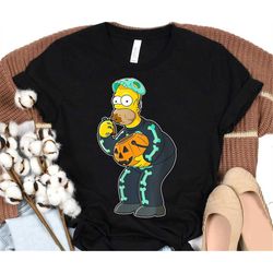 The Simpsons Homer Candy Feast Treehouse of Horror Halloween Shirt, Simpsons Family Matching Shirt, Disneyland Family Va