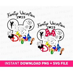 Bundle Family Vacation 2023 Svg, Family Trip Svg, Matching Couple Vacation Svg, Mouse Ear With Stars Svg, Png Files For