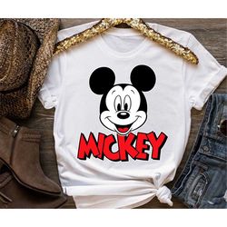 Disney Vintage Mickey Mouse Portrait T-Shirt, Mickey And Friends, Disneyland Family Trip Matching Shirt Unisex Adult T-s