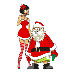 Drunk Santa Claus with a Woman Christmas Svg, Christmas Svg Files