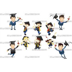 Digital EPS PNG JPG Graduation, college, university, party, girls, boys, clipart, vector, template, instant download