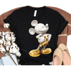 Disney Gold Mickey Mouse Pose T-Shirt, Disneyland Family Party Gift 2023 shirt, Magic Kingdom, Disney World Tee, Unisex