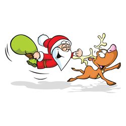 Funny of santa and reindeer flying Royalty Christmas Svg, Christmas Svg Files