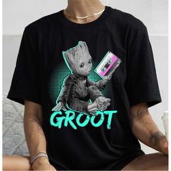 Marvel Guardians Of The Galaxy Baby Groot Mixtape Shirt, Marvel Groot Shirt, Disneyland Epcot Family Vacation Birthday S