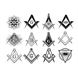 MASONIC SQUARE and COMPASS Svg,  Freemason svg, Fraternity svg, Masonic Symbol Svg for Cricut