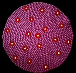Pink Color 100 Cm x 100 Cm Round Felt Ball Carpet