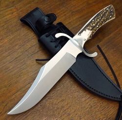 stag antler custom handmade bowie knife d2 steel stag handle bowie knife