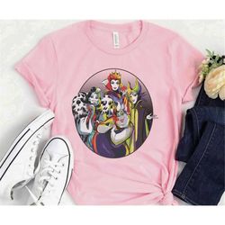 Disney Villains Diva Color Circle Graphic T-Shirt, Cruella Ursula Maleficent Evil Queen Shirt, Disneyland Family Vacatio