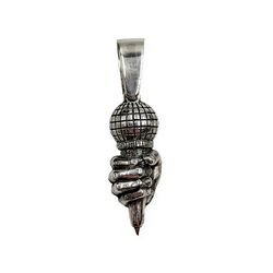 Pendant hand with microphone code 412490YM, completely sterling silver 925