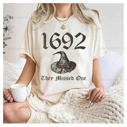 Vintage Salem 1692 They Missed One Sweatshirt, Salem Witch Shirt 1692 They Missed One Halloween Gift TShirt, Witchy Woma