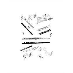 Flute SVG, Flute clipart, SVG, Flute clip art, Cricut, Silhouette Cameo, ScanNCut, Design, Musical instrument, Svg files