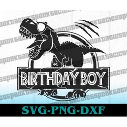 Birthday Boy SVG, Silhouette cut file, Cricut cut file, dinosaur svg, trex svg, dinosaur birthday svg, birthday cut file