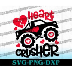Heart Crusher SVG, Monster Truck Valentine SVG, valentines day svg, valentine svg, love day svg, digital download