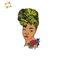 Girl with flower Svg, Melanin Svg, Afro Girl Svg, Black Girl svg, Beautiful Svg