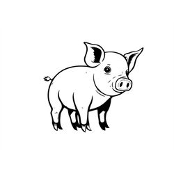 PIG SVG, PIG Clipart, Pig Svg Files For Cricut, Farm Animal Svg Cut File, Cute Pig Svg