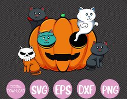 Pumpkin Monster-Cats Lazy Halloween Costume Cute Kittens Svg, Eps, Png, Dxf, Digital Download