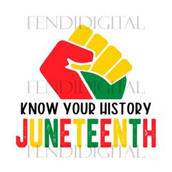 Know Your History Juneteenth Svg, Juneteenth Day Svg, Celebrate 1865 Juneteenth, 19th Juneteenth Svg, 1865 Juneteenth, F