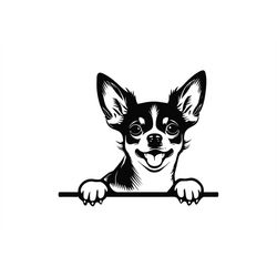 PEEKING CHIHUAHUA SVG, Peeking Chihuahua Clipart, Peeking Chihuahua Svg Files For Cricut