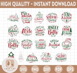Christmas SVG Bundle, Winter svg, Santa SVG, Holiday, Merry Christmas, Christmas Bundle, Funny Christmas png, Cut File