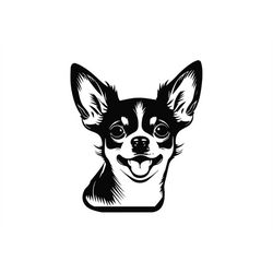 CHIHUAHUA HEAD SVG, Chihuahua Head Clipart, Chihuahua Head Svg Files For Cricut