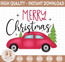 Merry Christmas Red Truck Png, Christmas PNG, Vintage red truck Holidays merry christmas, PNG Sublimation Digital