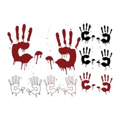 BLOODY HANDS SVG File, Bloody Hands Clipart, Bloody Hands Svg files for Cricut