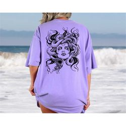Comfort Colors Medusa Snake Face Shirt, Greek Mythology Tee, Greek Legends Top, Mythical Creatures Shirt, Ancient Mythol