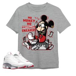 AJ 13 Wolf Grey Unisex Color T-Shirt, Tee, Mo Money Mickey, Shirt To Match Sneaker
