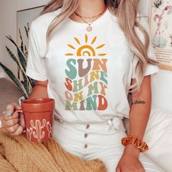 Sunshine On My Mind SVG PNG Sublimation - Retro Vacation Shirt Png, Groovy Summer Design - Beach Motivational svg, Posit