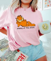 Enemy Of The State Shirt, Funny Shirt, Meme Shirt, Cat Shirt, Sarcastic Shirt, Garfield Shirt, Carto