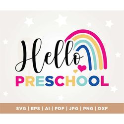 Hello Preschool SVG, Commercial Use, Cut File, Cricut, Png, Svg, sublimation, Sublimation design, Digital Download, Svg