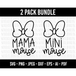 COD313- Mama Mouse SVG, Mini Mouse SVG, Magical Family Trip SVG, Customize Gift Svg, Vinyl Cut File, Svg, Ai Printable D