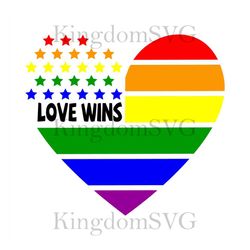 Love Wins Design Svg, Lgbt Svg, Rainbow Svg, Heart Rainbow Svg, Gay Svg, Lesbian Svg, Love Wins Svg, Love Wins Png, Love