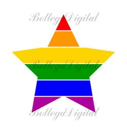 Pride Star Svg, Lgbt Svg, Rainbow Svg, Star Rainbow Svg, Gay Svg, Lesbian Svg, Love Is Love Svg, Boy Love, Gay Png, Gay