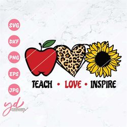 Teach Love Inspire Svg | Teacher Svg | Back to School Svg | School Svg | Teacher Appreciation Svg | Teacher's Day | Teac