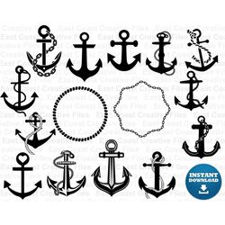 Anchor SVG bundle, Nautical SVG, Anchor sublimation,  svg, svg, dxf, eps, png digital download