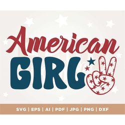 American Girl SVG PNG, 4th of July SVG, Fourth of July Svg, Patriotic shirt Svg, Sublimation, Cricut, Png, Svg, Independ