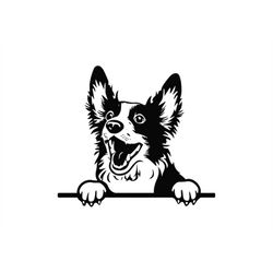 PEEKING BOBTAIL SVG, Peeking Bobtail Clipart, Peeking Bobtail Dog Svg Files For Cricut