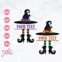 Witch Svg Png | Halloween Template Svg | Insert Your Name Svg | Witch Hat Svg | Witch Feet Svg | Cute Halloween Svg | Wi