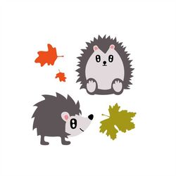 Hedgehog leaves autumn - SVG download file - plotter file - plotter Cricut
