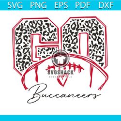 Go Buccaneers Football Leopard Pattern Svg, Tampa Bay Buccaneers Football Team Go Svg