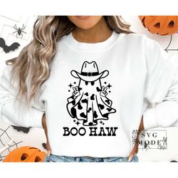 Boo Haw SVG PNG PDF, Cowboy Ghost Svg, Halloween Svg, Funny Halloween Shirt Svg, Western Ghost Svg, Cowboy Hat Svg, Hall