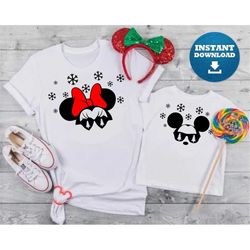 Mickey and Minnie head Snowflakes SVG, Mickey's Very Merry Christmas Party,  Christmas SVG, svg, dxf, eps, png digital d