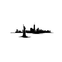 New York Skyline Waterfront NY USA - SVG Download File - Plotter File - Plotter - Plotter - Cricut