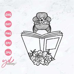 Woman/Girl Reading a Book Svg | Floral Book Svg | Bookish Svg | Book Girl Svg | Book Worm Svg | Reading Svg | Floral Wom